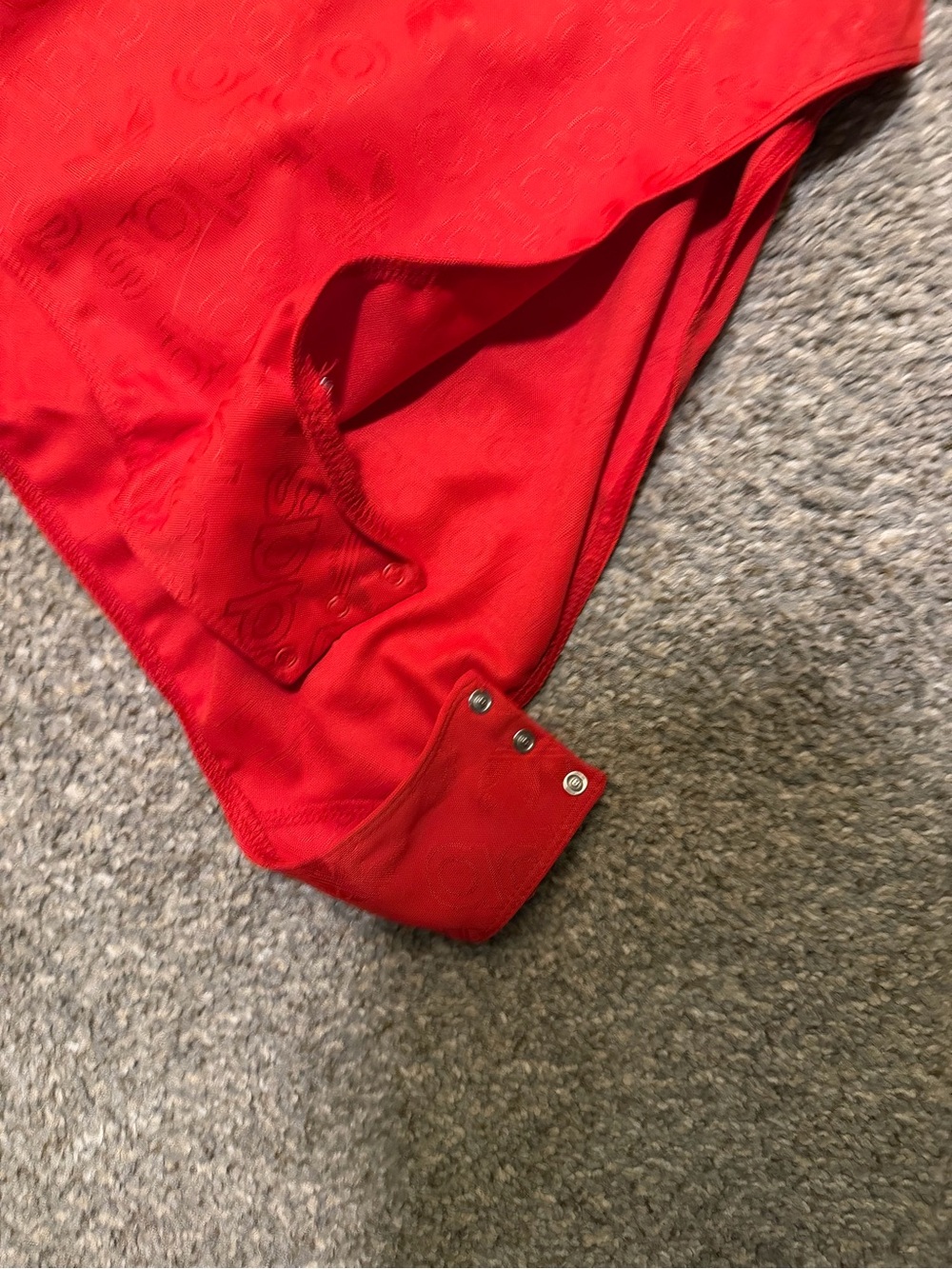 adidas Red Kids One-Piece Bodysuit with White 3-Stripes - Picture 5 of 7